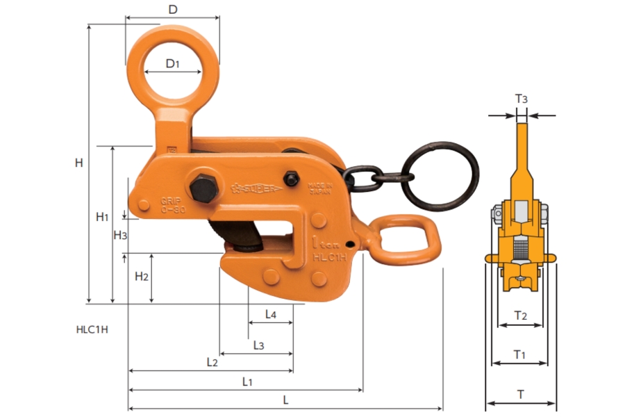 Thông số kỹ thuật của kẹp tôn ngang HLC-H